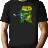 Cute Stabby Frog Being Held Back Let It Go Bro Artwork Asian Style Premium Heavyweight Cotton T-Shirt - Black