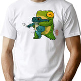 Cute Stabby Frog Being Held Back Let It Go Bro Artwork Asian Style Premium Heavyweight Cotton T-Shirt - White