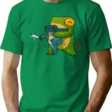 Cute Stabby Frog Being Held Back Let It Go Bro Artwork Asian Style Premium Heavyweight Cotton T-Shirt - Green