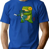 Cute Stabby Frog Being Held Back Let It Go Bro Artwork Asian Style Premium Heavyweight Cotton T-Shirt - Blue