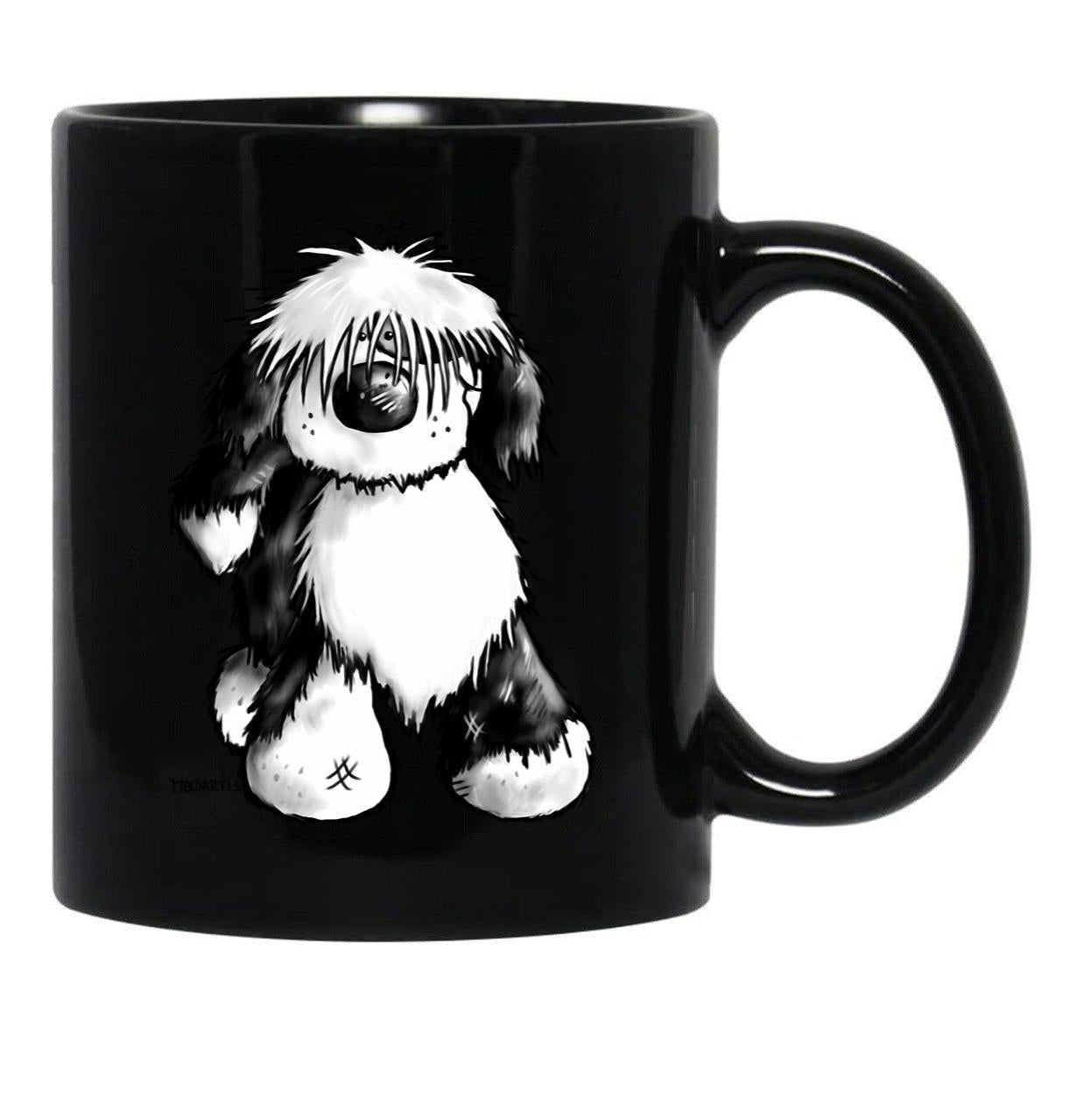 Cute Tibetan Terrier Black Coffee Mug, Gift Coffee Mug - Black