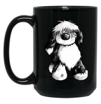 Cute Tibetan Terrier Black Coffee Mug, Gift Coffee Mug