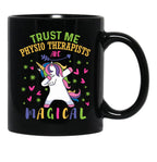 Cute Unicorn Physio Therapist Gift Black Coffee Mug, Gift Coffee Mug - Black