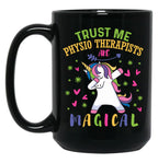 Cute Unicorn Physio Therapist Gift Black Coffee Mug, Gift Coffee Mug