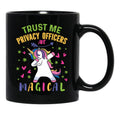 Cute Unicorn Privacy Officer Gift Black Coffee Mug, Gift Coffee Mug - Black