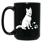 Cute White Siberian Husky - Sweet White Snow Dog Black Coffee Mug, Gift Coffee Mug