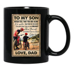 Cycling Son And Dad Art Black Coffee Mug - Black
