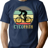 Cycopath - Funny Cycling Lover Pun Vintage Retro Sunset T-Shirt for Men & Women, T-Shirts Graphic Tee - Navy