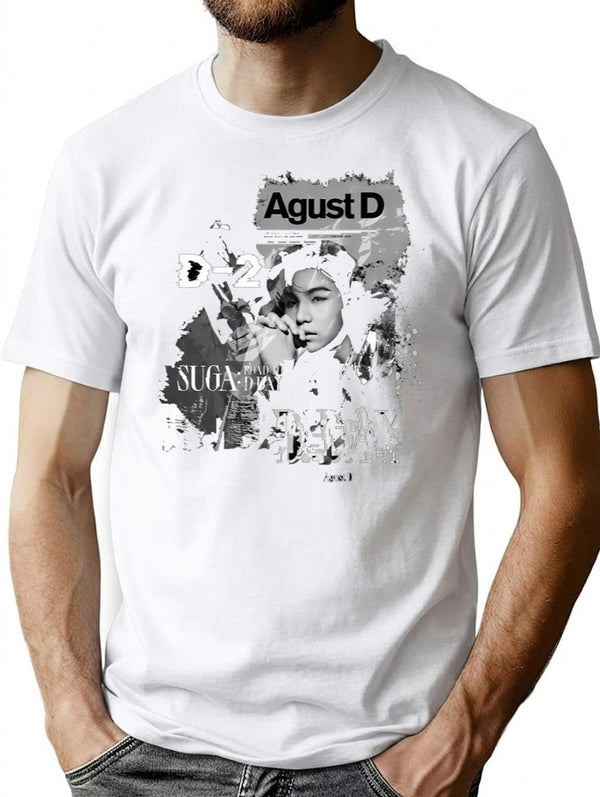 D Day Suga Agust D Concert Tour Premium Heavyweight Cotton T-Shirt - White