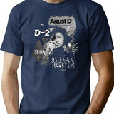 D Day Suga Agust D Concert Tour Premium Heavyweight Cotton T-Shirt - Navy