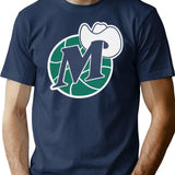 D Mavs Worn Out Premium Heavyweight Cotton T-Shirt - Navy