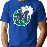 D Mavs Worn Out Premium Heavyweight Cotton T-Shirt - Blue