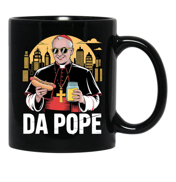 Da Pope Chicago Pope Funny Leo Xiv Black Coffee Mug - Black