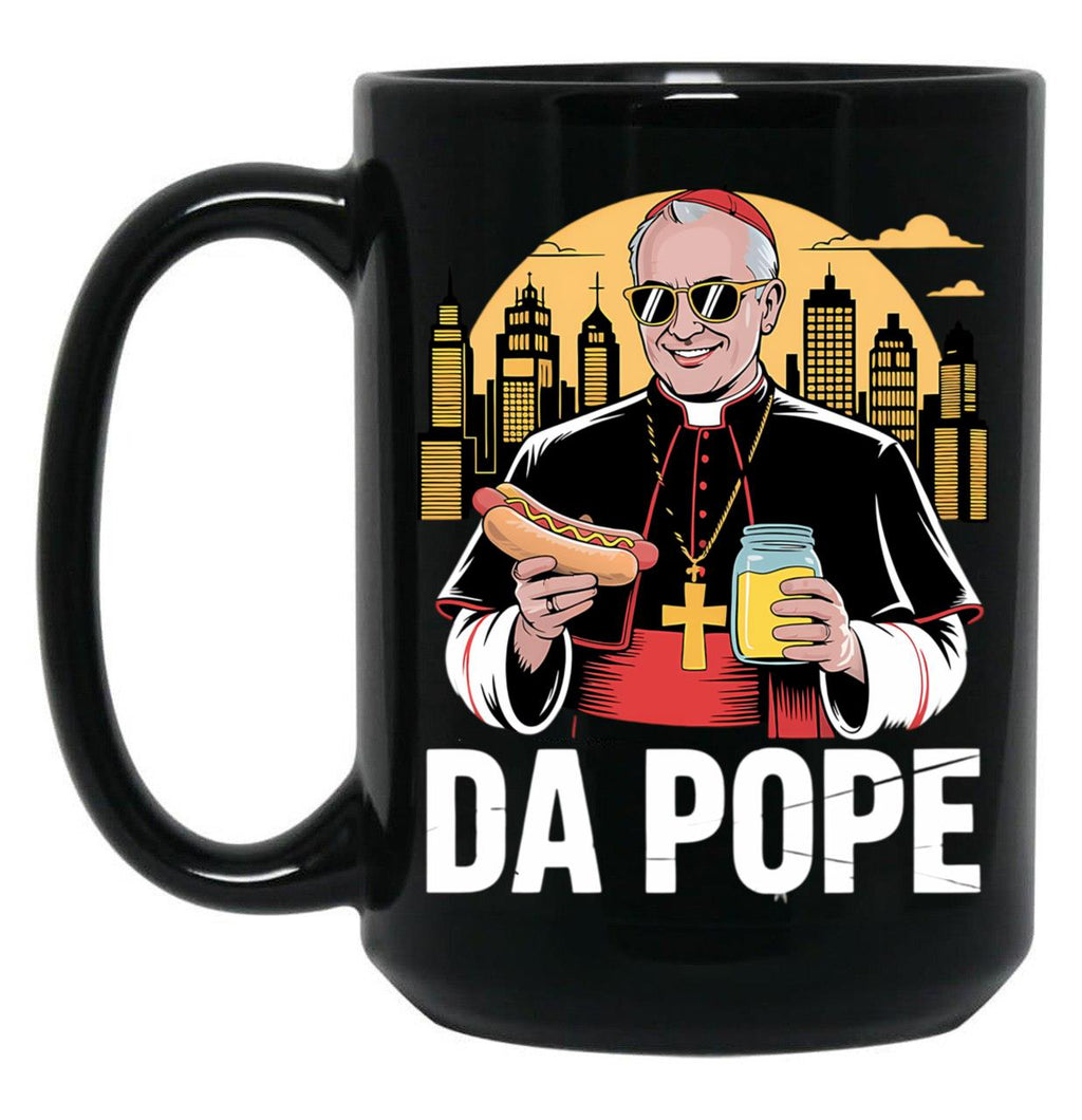 Da Pope Chicago Pope Funny Leo Xiv Black Coffee Mug