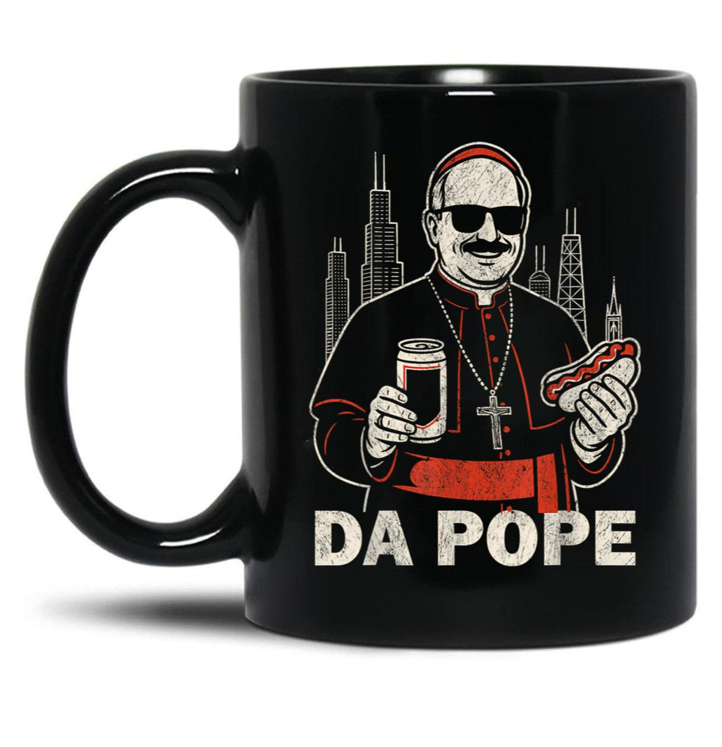 Da Pope From America Chicago Pope Leo Xiv Funny Vintage Black Coffee Mug