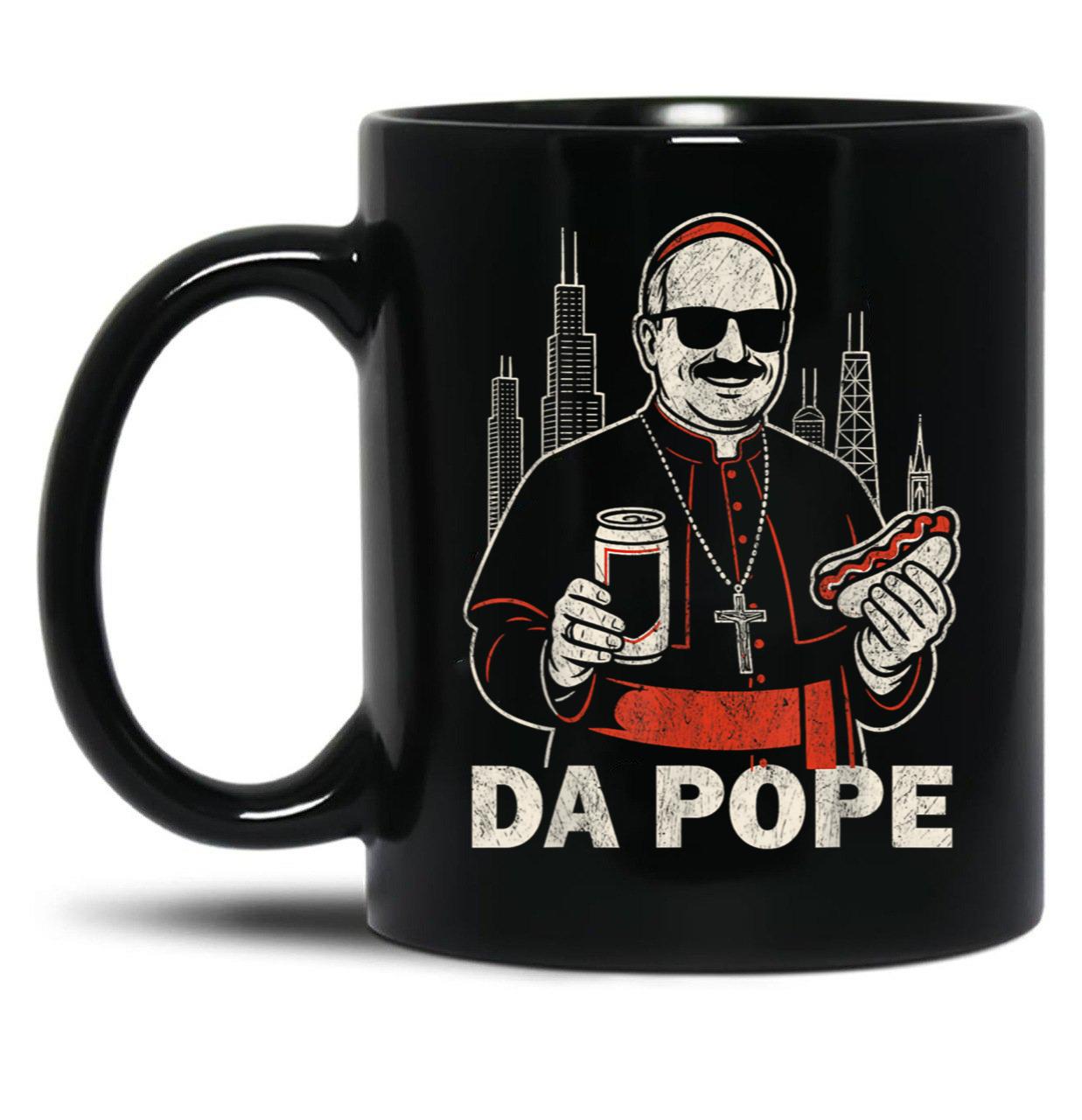 Da Pope From America Chicago Pope Leo Xiv Funny Vintage Black Coffee Mug