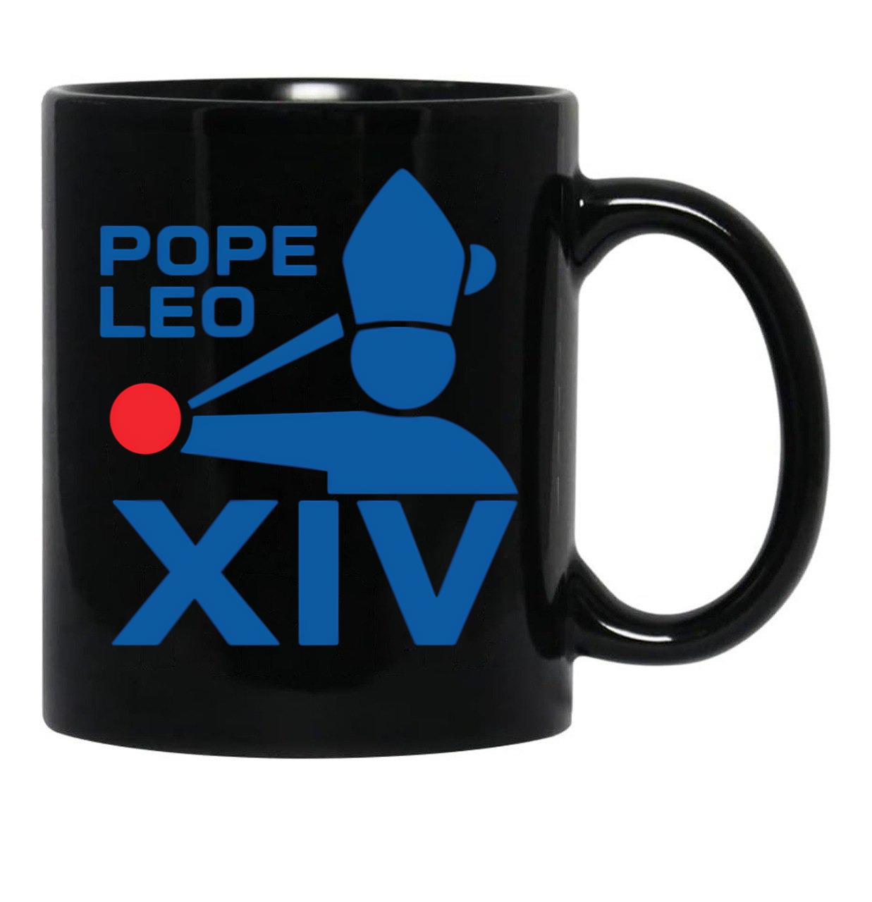 Da Pope Leo The 14Th Xiv Baseball Apparel Black Coffee Mug - Black