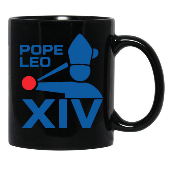 Da Pope Leo The 14Th Xiv Baseball Apparel Black Coffee Mug - Black