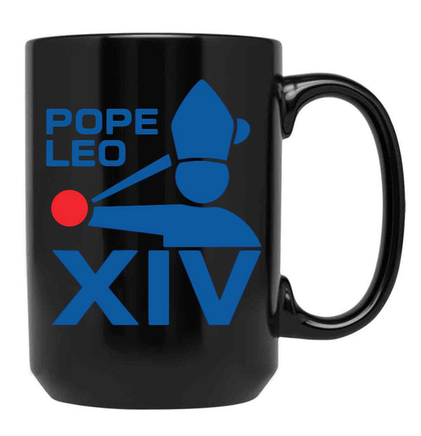 Da Pope Leo The 14Th Xiv Baseball Apparel Black Coffee Mug - Black