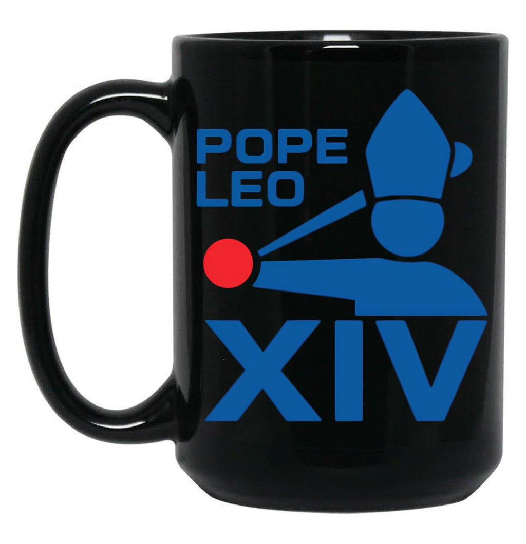 Da Pope Leo The 14Th Xiv Baseball Apparel Black Coffee Mug