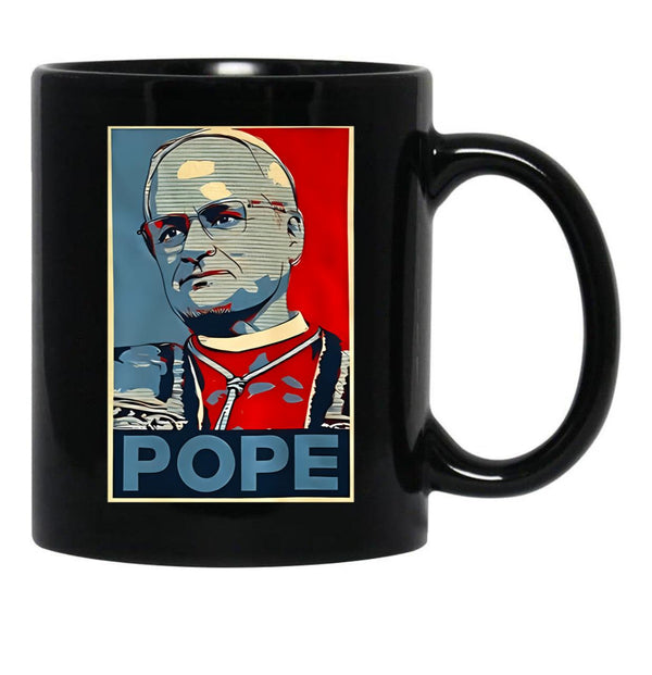 Da Pope Retro Art Pope Leo Xiv Black Coffee Mug - Black