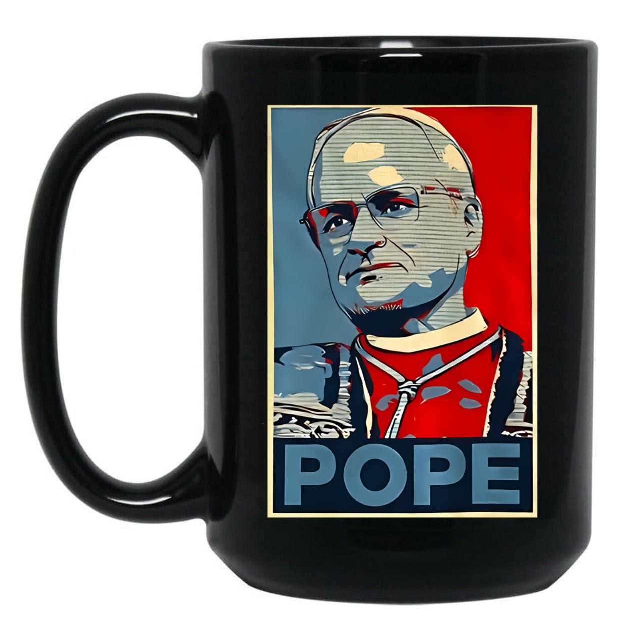 Da Pope Retro Art Pope Leo Xiv Black Coffee Mug