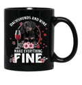 Dachshund And Wine Make Everything Fine Drink Wine And Dog Black Coffee Mug, Gift Coffee Mug - Black
