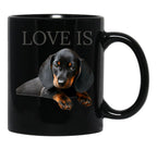 Dachshund Dog Mom Dad Men Women Kids Gift Doxie Black Coffee Mug, Gift Coffee Mug - Black