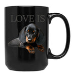 Dachshund Dog Mom Dad Men Women Kids Gift Doxie Black Coffee Mug, Gift Coffee Mug