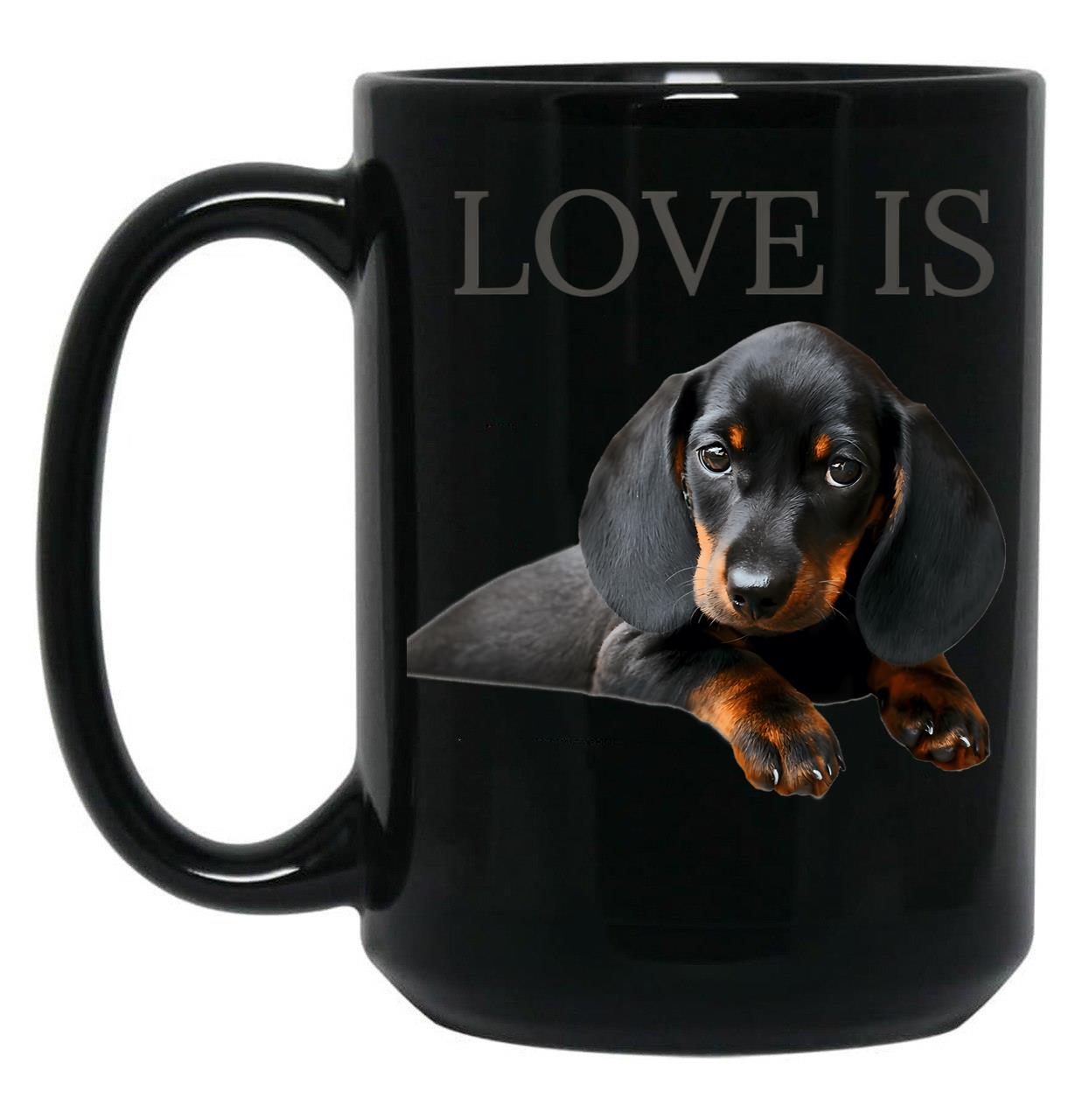 Dachshund Dog Mom Dad Men Women Kids Gift Doxie Black Coffee Mug, Gift Coffee Mug