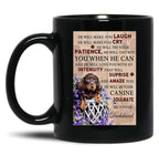 Dachshund He Will Make You Laugh Black Coffee Mug