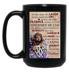 Dachshund He Will Make You Laugh Black Coffee Mug