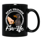 Dachshund Lover Design Best Friends For Life Black Coffee Mug, Gift Coffee Mug - Black