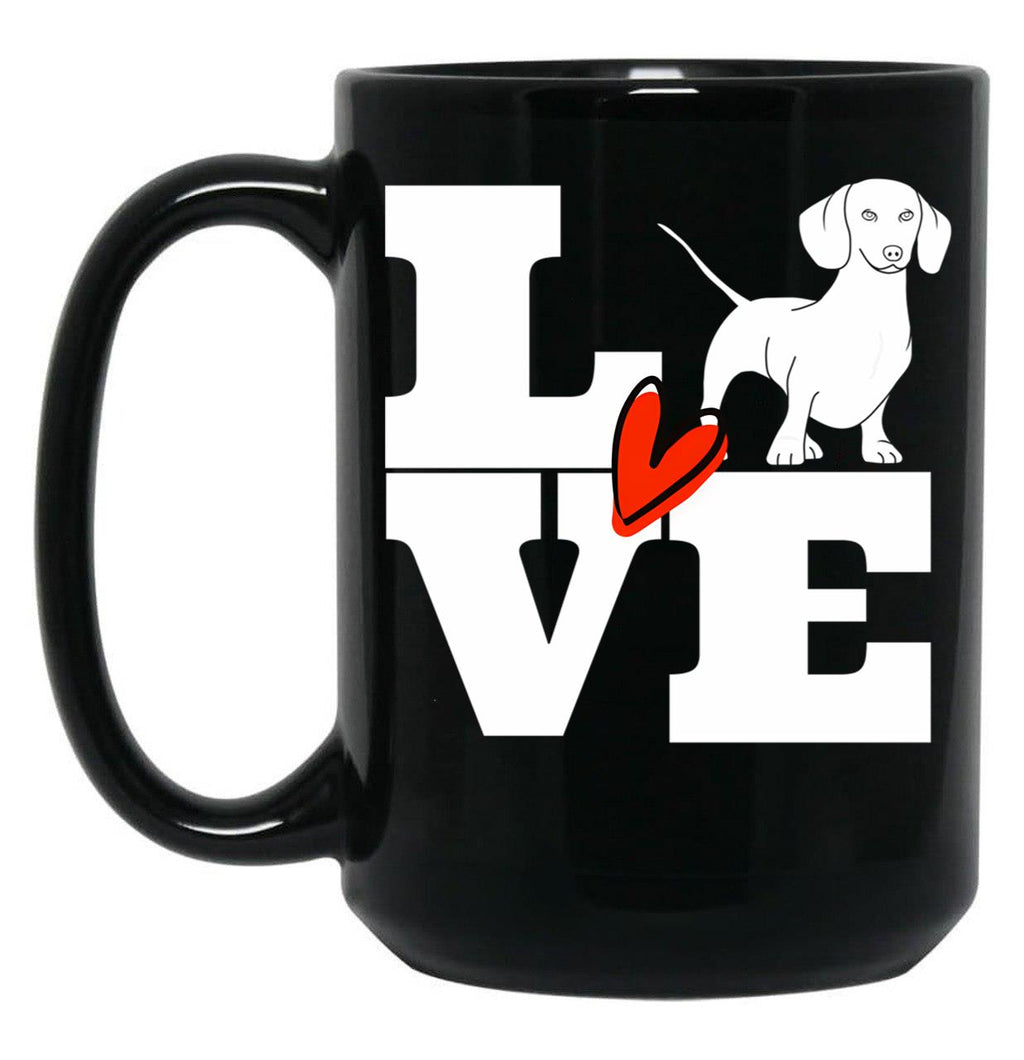 Dachshund Lover Black Coffee Mug, Gift Coffee Mug