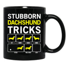 Dachshund Stubborn Dog Tricks Funny Gift Idea Black Coffee Mug, Gift Coffee Mug - Black