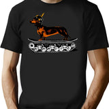 Dachshund Tank Commander T-Shirt for Men & Women, T-Shirts Graphic Tee - Black