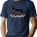 Dachshund Tank Commander T-Shirt for Men & Women, T-Shirts Graphic Tee - Navy