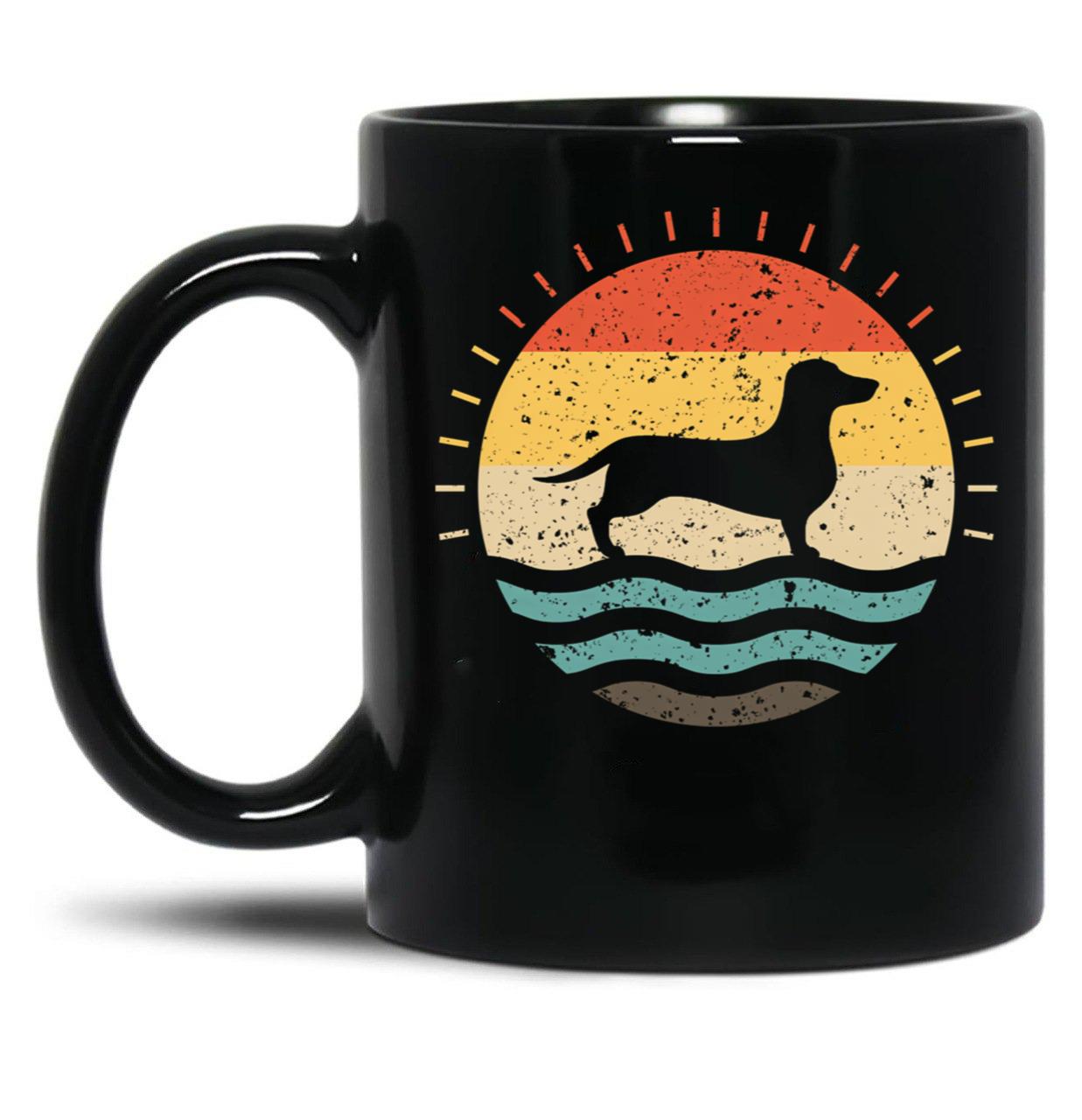 Dachshund Vintage Dachshund Dog Dachshund Dad Dachshund Funny Dachshund Dachshund Gifts Dachshund Gifts Dachshund Lover Dachshund Mom Black Coffee Mug, Gift Coffee Mug - Black