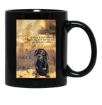 Dachshund Waiting At The Door Black Coffee Mug - Black