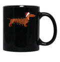 Dachshund Wiener Dog Christmas Light Black Coffee Mug, Gift Coffee Mug - Black