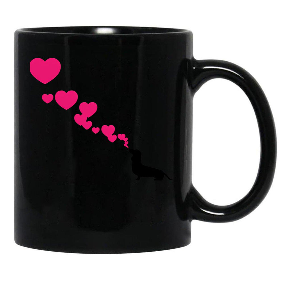 Dachshunds Heart Black Coffee Mug, Gift Coffee Mug - Black