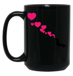 Dachshunds Heart Black Coffee Mug, Gift Coffee Mug