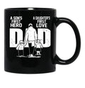 Dad A Sons First Hero Daughters First Love Father'S Day Black Coffee Mug - Black
