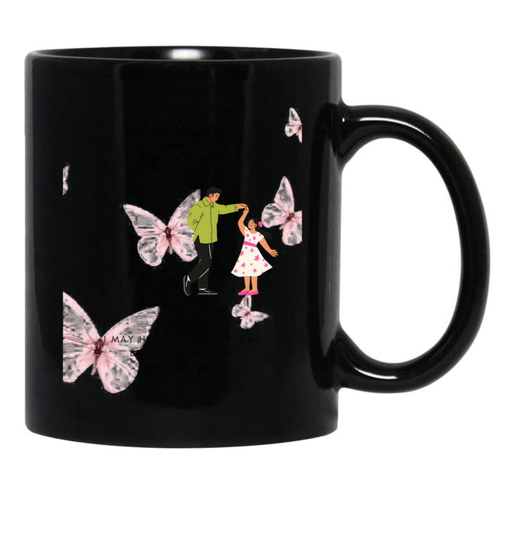 Dad And Daughter Always Share A Special Bond -Father'S Day Greeting -Light Pink Black Coffee Mug - Black