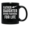 Dad And Daughter Diving Partners For Life Scuba Diving Black Coffee Mug - Black