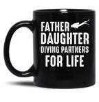 Dad And Daughter Diving Partners For Life Scuba Diving Black Coffee Mug