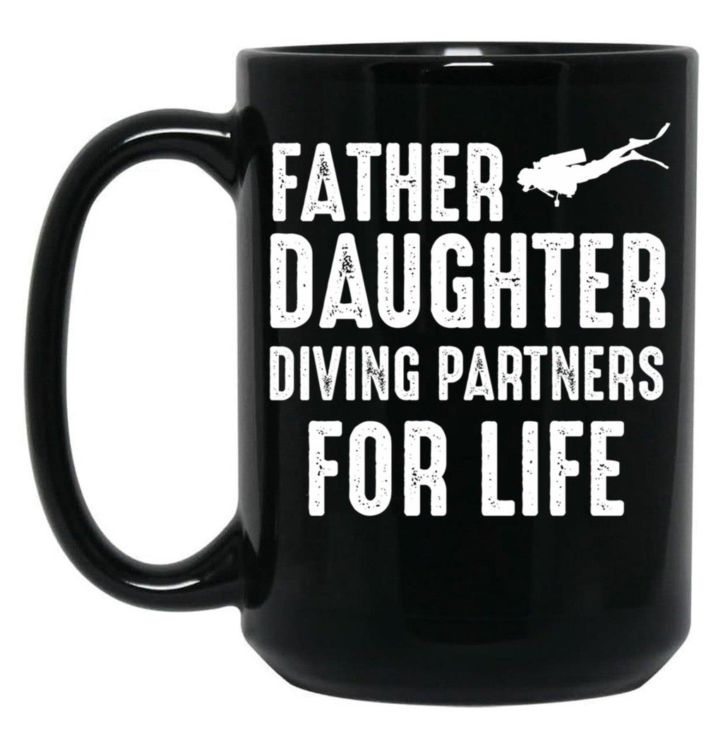 Dad And Daughter Diving Partners For Life Scuba Diving Black Coffee Mug