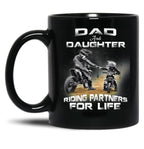 Dad And Daughter Riding Partners For Life Mugs - Motocross Essential Mug Black Coffee Mug