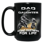 Dad And Daughter Riding Partners For Life Mugs - Motocross Essential Mug Black Coffee Mug