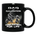 Dad And Daughter Riding Partners For Life Mugs - Motocross (1) Black Coffee Mug - Black